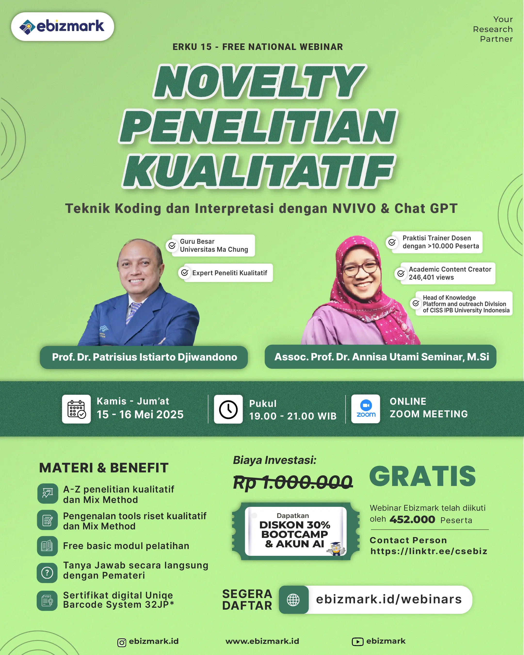 Webinar Novelty Penelitian Kualitatif: Teknik Koding dan Interpretasi dengan NVIVO & Chat GPT